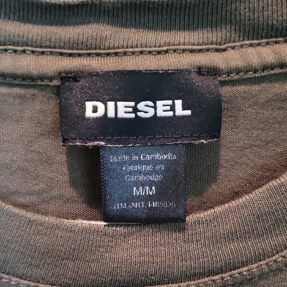 Diesel Gray Short Sleeve Tee with Bold Logo - Picture 2 of 5